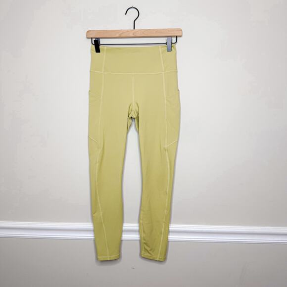 Fabletics Oasis PureLuxe High Waisted 7/8 Bright Green Leggings - Picture 1 of 5